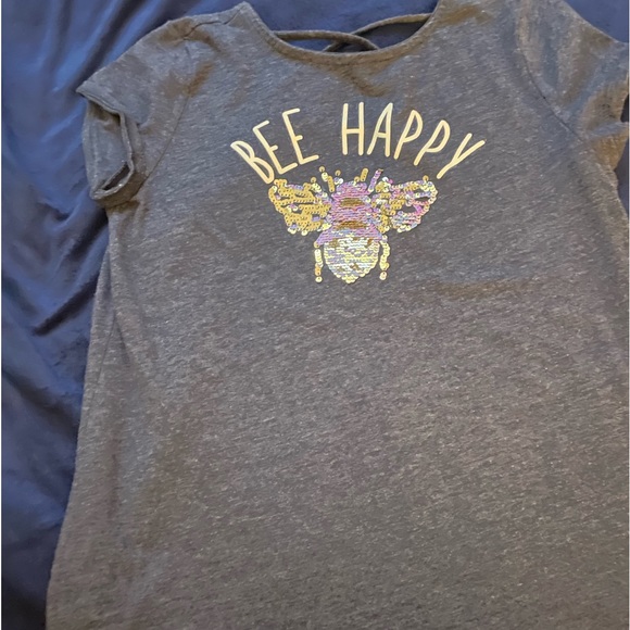 Bee happy gray graphic T - Picture 2 of 4